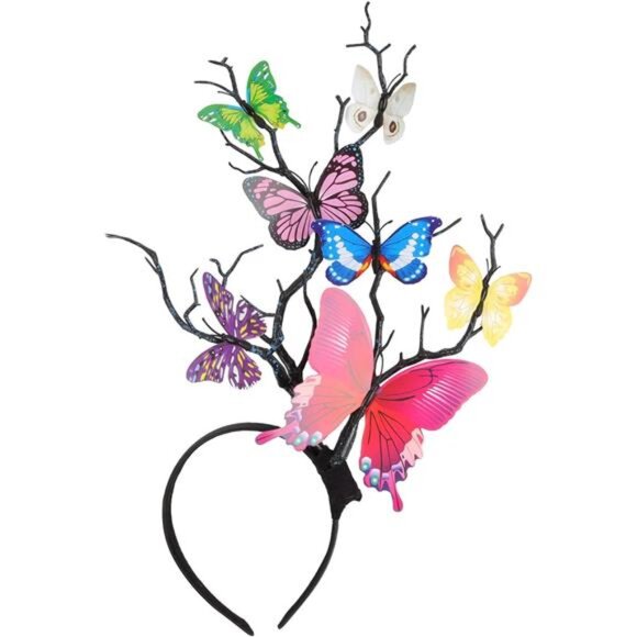 Butterfly Crown Headband | Monarch Fascinator Hat | Tea Party & Halloween - Picture 1 of 6